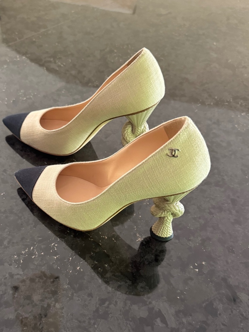 Chanel Colorblock Pattern Pumps